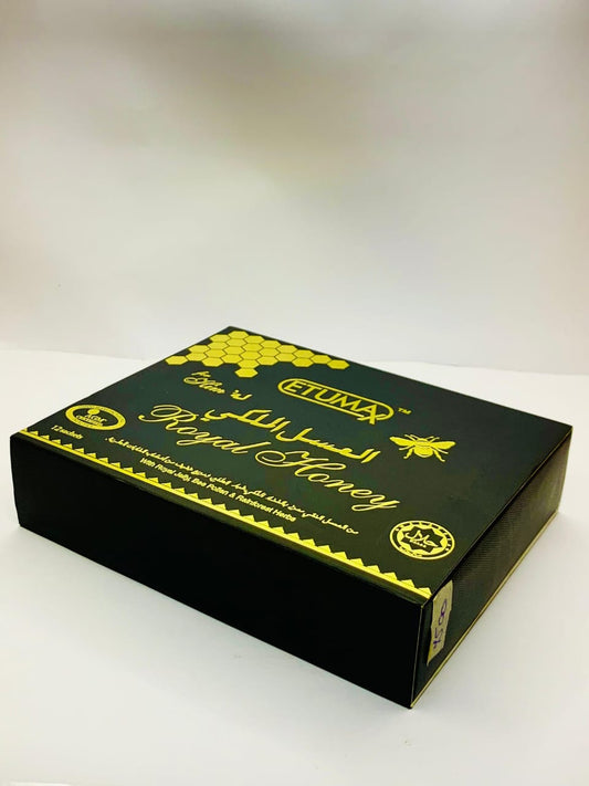 Pure Golden Royal Honey with Royal Jelly, Bee Pollen & Rainforest Herbs – 12 Sachets (10g each)