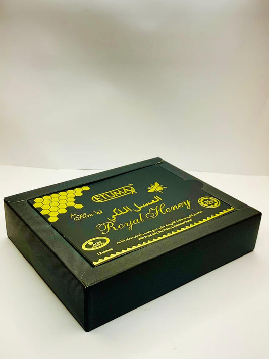 Pure Golden Royal Honey with Royal Jelly, Bee Pollen & Rainforest Herbs – 12 Sachets (10g each)